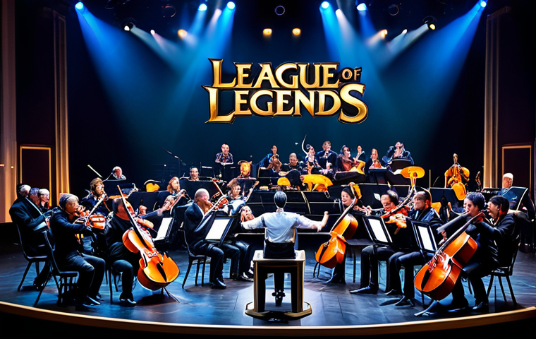 ** "A grand orchestral performance of League of Legends music, featuring a full orchestra on stage with dynamic lighting and a captivated audience, fully clothed, safe for work, appropriate content, professional photography, high quality, perfect anatomy, natural proportions, family-friendly." **