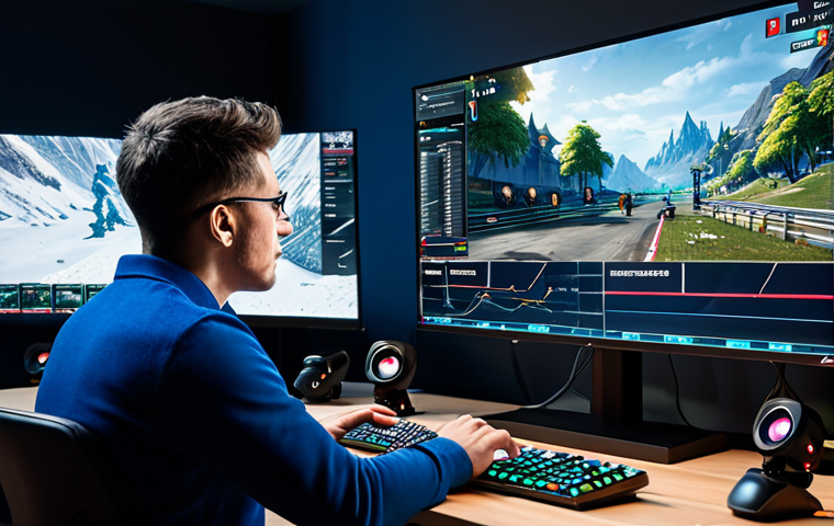 LOL e스포츠 뉴스 사이트 - ** "A professional LCK esports analyst in a modern studio, analyzing gameplay footage on a large sc...