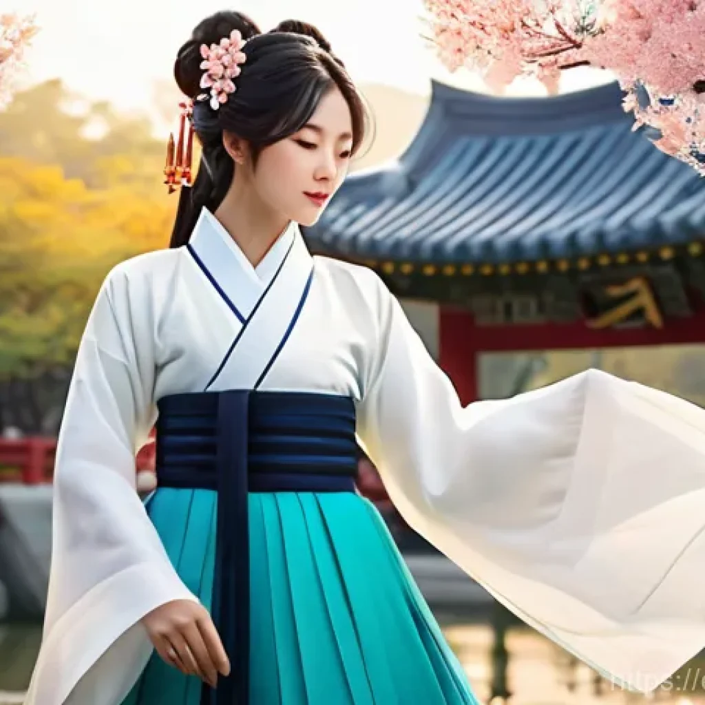 LOL 커뮤니티 팬아트 모음 - Character Reinterpretation: "Traditional Korean Attire - Aris's Serene Embrace"**

*   **Prompt:** A...